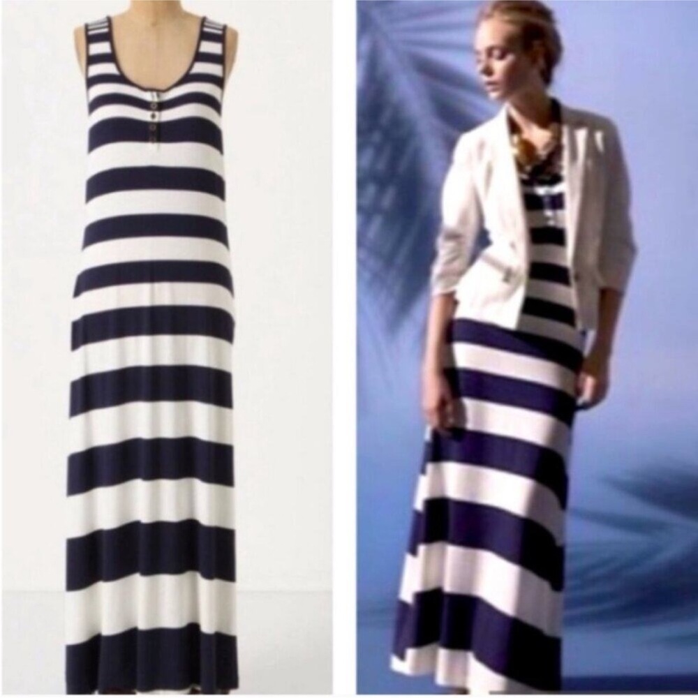 Anthropologie Deletta Women's A Different Stripe Maxi Dress Size Extra Small